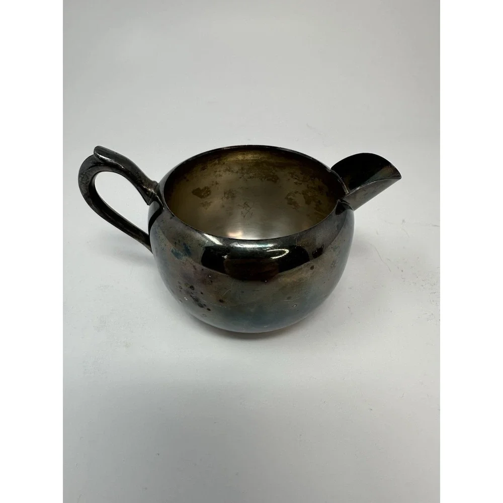 F.B. Rogers Silver Co. 1883 Silver on Copper Sugar Bowl and Creamer Set